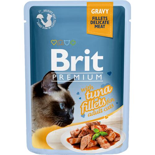 Brit cat delicate with tuna in gravy.